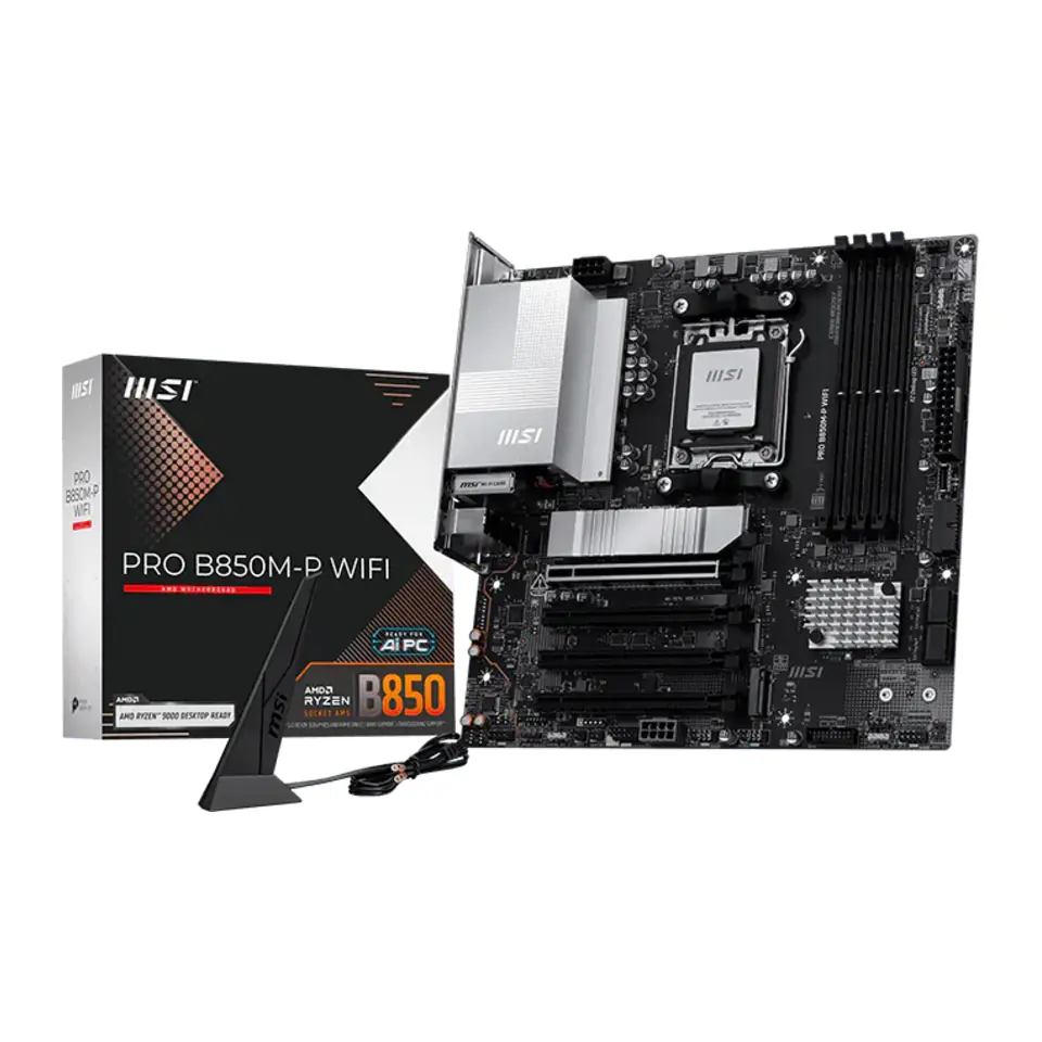 Placa Mãe MSI PRO B850M-P WIFI (Socket AM5/AMD B850/DDR5/M.2/Wi-Fi 7/Bluetooth 5.4)