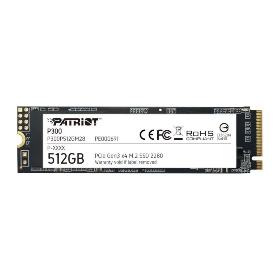 SSD Patriot P300 512GB M.2 2280 PCIe NVMe 3.0 x4, Leitura 1700MB/s e Gravação 1100MB/s - P300P512GM28
