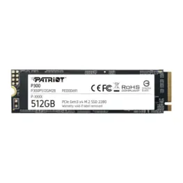SSD Patriot P300 512GB M.2 2280 PCIe NVMe 3.0 x4, Leitura 1700MB/s e Gravação 1100MB/s - P300P512GM28