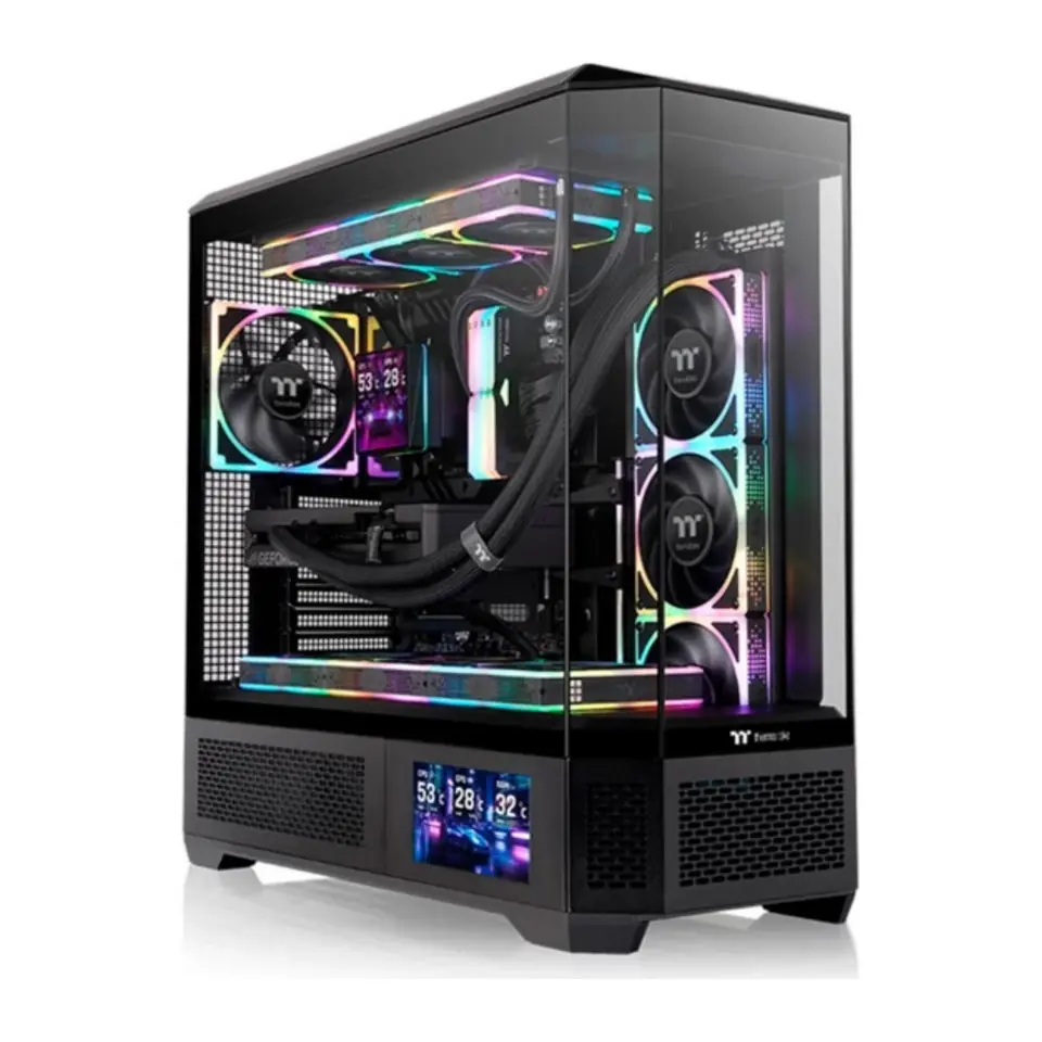 Gabinete Thermaltake View 600 TG Full Tower, Preto, 4 Painéis de Vidro Temperado, E-ATX - CA-11H-00F1WN