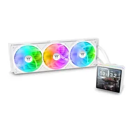 WaterCooler Thermaltake TH360 V3 Ultra ARGB Sync, ARGB, 360mm, Intel/AMD, Tela LCD, Branco