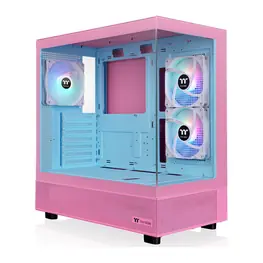 Gabinete Thermaltake View 270 Plus TG ARGB, Mid Tower, E-ATX, 2 Painéis de Vidro Temperado, 3 Fans ARGB 120mm, Bubble Pink (Rosa)