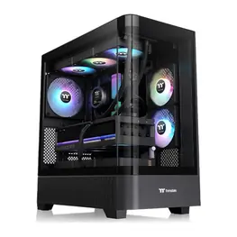 Gabinete Thermaltake View 290 TG ARGB, Mid Tower, ATX, Vidro Temperado Curvo, 3 Fans ARGB 120mm, Preto