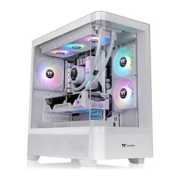 Gabinete Thermaltake View 290 TG ARGB, Mid Tower, ATX, Vidro Temperado Curvo, 3 Fans ARGB 120mm, Branco
