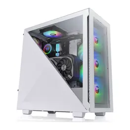 Gabinete Thermaltake Divider 300 TG ARGB, Mid Tower, ATX, 2 Painéis de Vidro Temperado, 4 Fans 120mm (3 ARGB), Branco