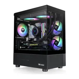 Gabinete Thermaltake View 170 TG ARGB, Micro Tower, Micro-ATX, 2 Painéis de Vidro Temperado, 3 Fans ARGB 120mm, Preto