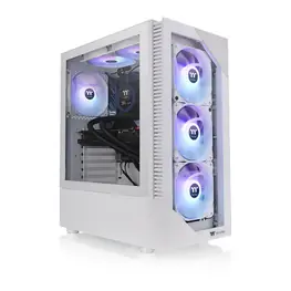 Gabinete Thermaltake View 200 TG ARGB, Mid Tower, ATX, 2 Painéis de Vidro Temperado, 3 Fans ARGB 120mm, Branco