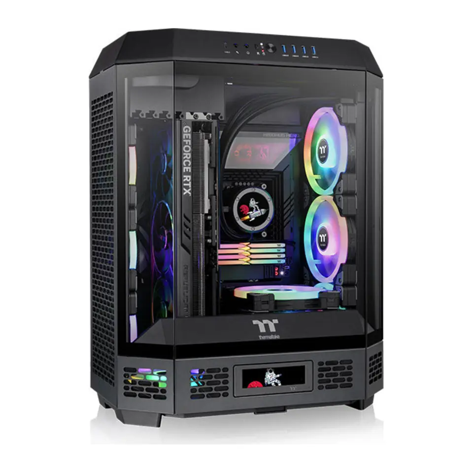 Gabinete Thermaltake The Tower 600, Mid Tower, ATX, 3 Painéis de Vidro Temperado, 2 Fans 140mm, Preto