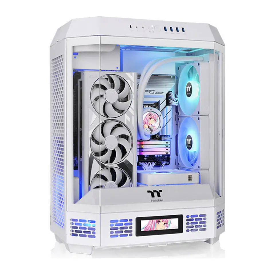 Gabinete Thermaltake The Tower 600, Mid Tower, ATX, 3 Painéis de Vidro Temperado, 2 Fans 140mm, Branco