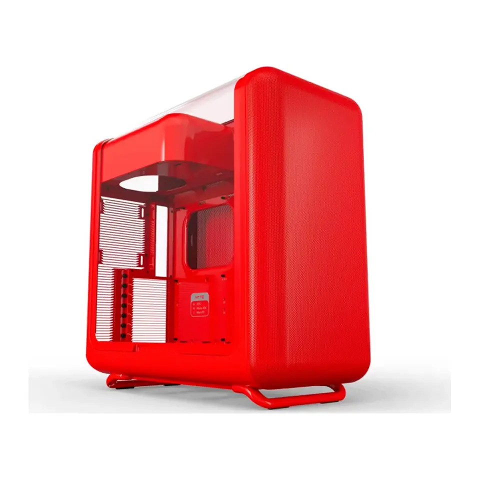 Gabinete HYTE X50, Mid Tower, E-ATX, Lateral em Vidro Temperado, Wild Cherry (Vermelho)