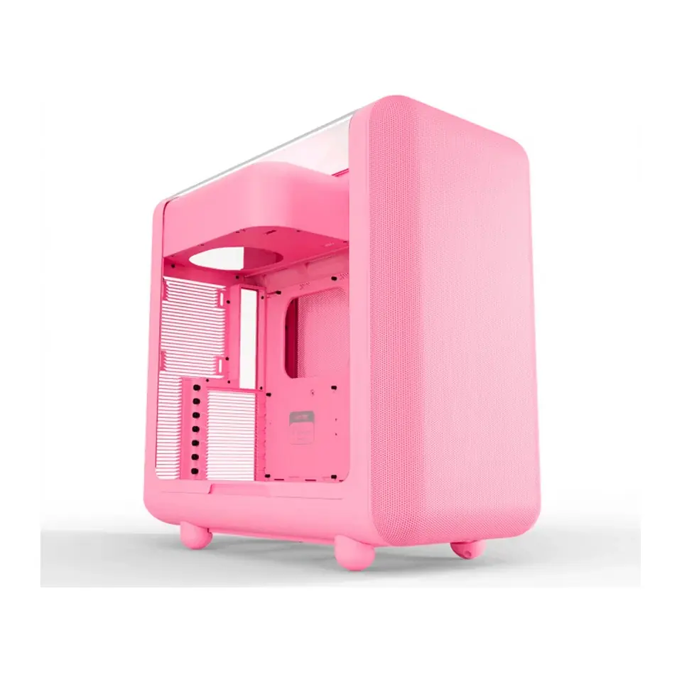 Gabinete HYTE X50, Mid Tower, E-ATX, Lateral em Vidro Temperado, Strawberry Milk (Rosa)