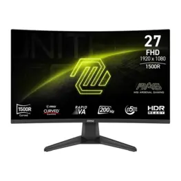Monitor Gamer Curvo MSI MAG 276CF E20 27" Rapid VA Full HD, 200Hz, 0,5ms, FreeSync Premium - 9S6-3CE11M-026