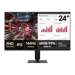 Monitor Gamer LG 24U411B-B 23,8" IPS Full HD, 144Hz, 1ms, FreeSync, HDR10 - 24U411B-B.AWZM