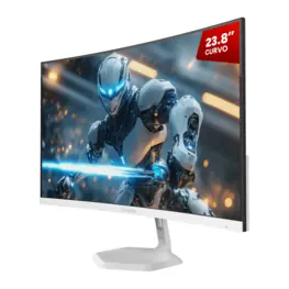 Monitor Gamer Curvo PCYES Quartzo Q23C White Ghost 23,8" VA Full HD, 100Hz, 5ms, FreeSync - PMGQ23C100WG