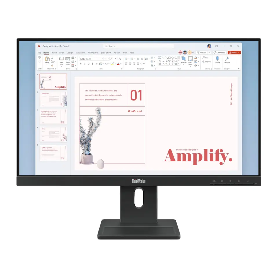 Monitor Lenovo ThinkVision E24-40 23,8" IPS Full HD, 100Hz, 4ms, Ajuste de Altura, Pivô, Alto-falantes - 64BAMAR1BR