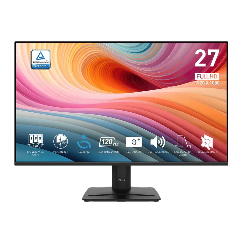Monitor MSI PRO MP275 E2 27" IPS Full HD, 120Hz, 1ms, Adaptive-Sync, Alto-falantes, DisplayPort - 9S6-3PD3CM-004