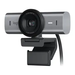 Webcam Logitech MX Brio 4K Ultra HD USB-C, Sensor Sony STARVIS, HDR, Autofoco, Tampa de Privacidade, Microfone Duplo, Grafite - 960-001548
