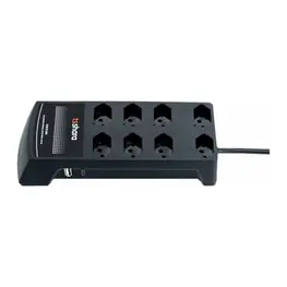 Filtro de Linha + DPS TS Shara 8 Tomadas 10A, Protetor Anti-Raio, Classe III, USB-A + USB-C, Bivolt, Cabo 1,5m, Preto - 632