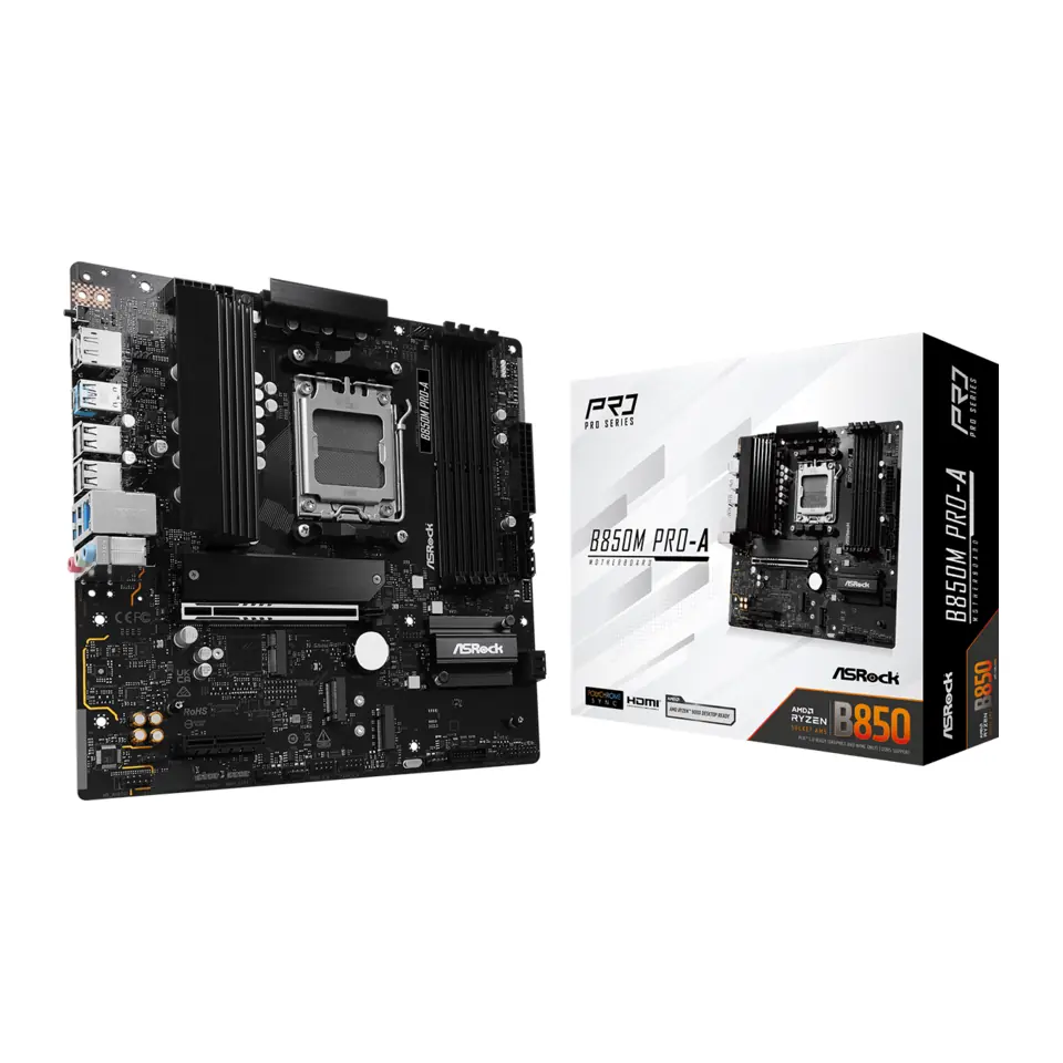 Placa Mãe ASRock B850M Pro-A (Socket AM5/AMD B850/DDR5/M.2)