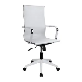 Cadeira de Escritório Vinik Sirius Branca, Couro Sintético, Estrutura Cromada, Ajuste de Altura, Suporta até 120kg - COSSB03