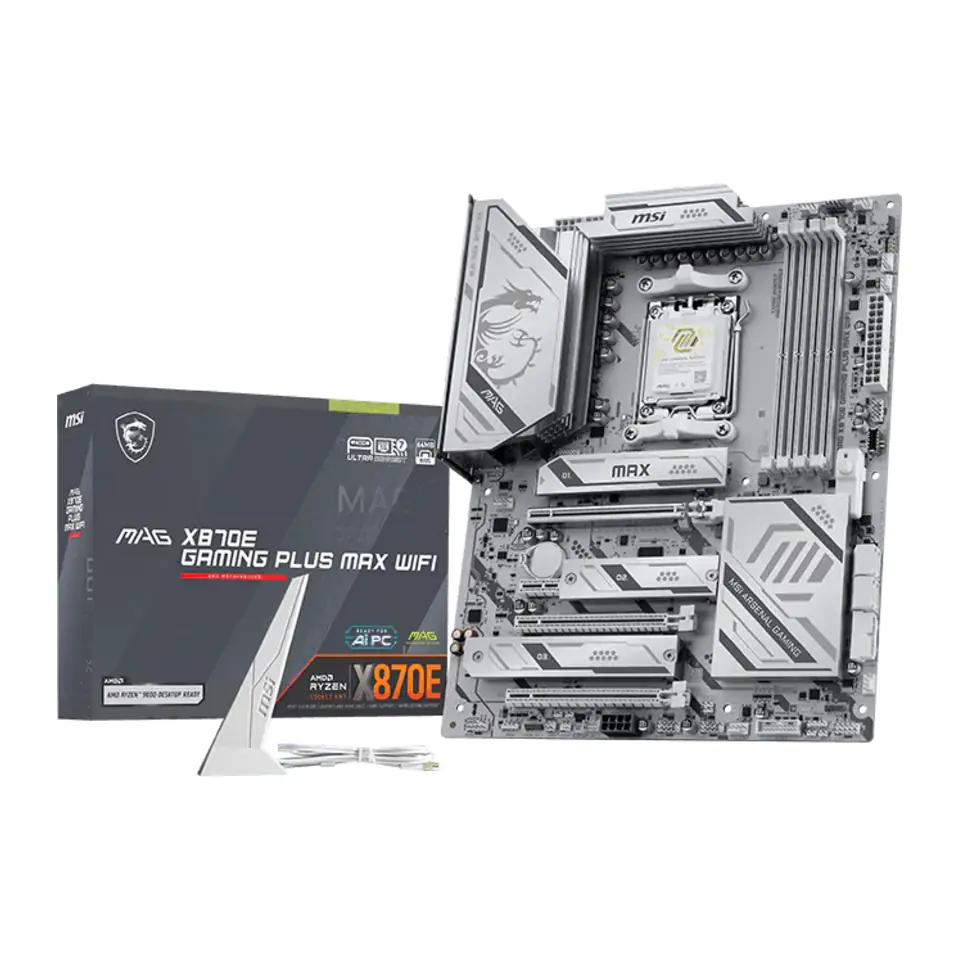 Placa Mãe MSI MAG X870E GAMING PLUS MAX WIFI (Socket AM5/AMD X870E/DDR5/M.2/Wi-Fi 7/Bluetooth 5.4)