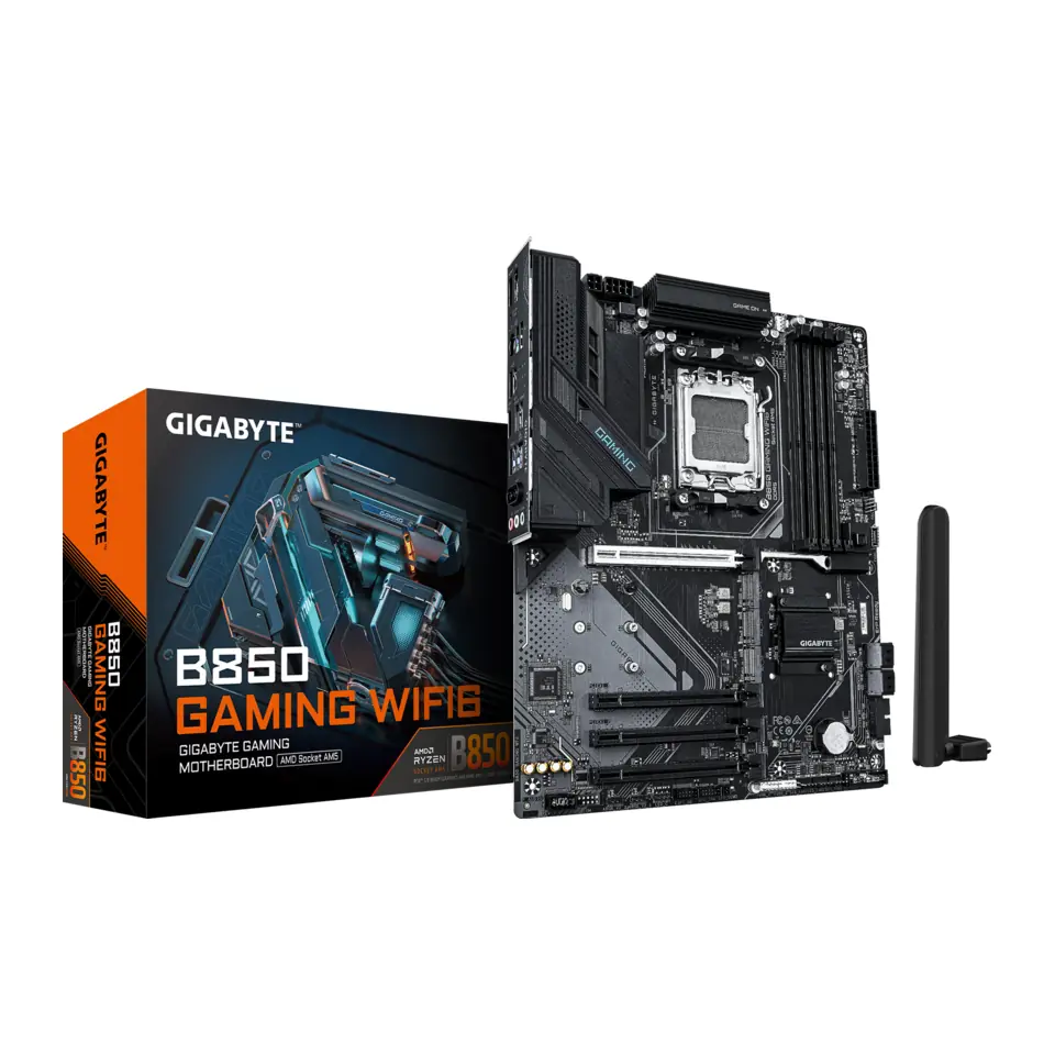 Placa Mãe Gigabyte B850 GAMING WIFI6 (Socket AM5/AMD B850/DDR5/M.2/Wi-Fi 6/Bluetooth 5.3)