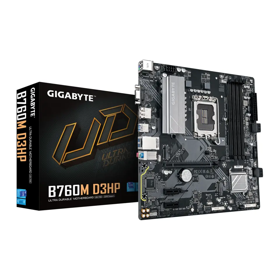 Placa Mãe Gigabyte B760M D3HP (LGA 1700/Intel B760/DDR5/M.2)