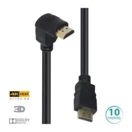 Cabo HDMI 10m v2.0 4K UltraHD 3D, Conector 90º - Vinik