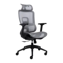 Cadeira de Escritório Ergonômica PCYES MS5 Cinza, Encosto Mesh, Braço 3D, Apoio de Cabeça Regulável, Suporta até 150kg - PCOMS5G