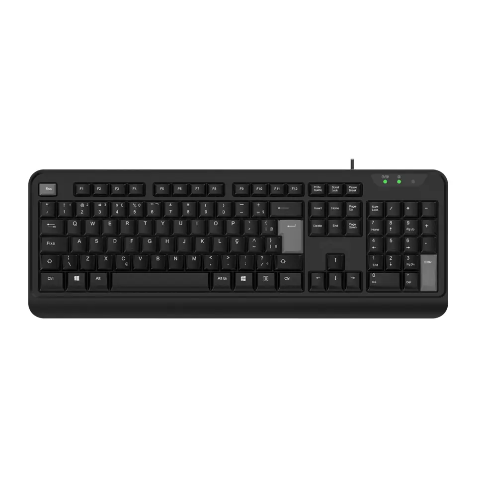 Teclado PCYES Comfort, USB, ABNT2, Cabo 2m, Resistente a Respingos, Preto - CMFBK