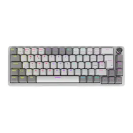 Teclado Mecânico Gamer PCYES Mecka White Ghost 65%, Switch Outemu Blue, Led Rainbow, ABNT2, USB - TPMKWGBL