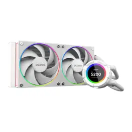 WaterCooler PCYES Vision White Ghost, ARGB, 240mm, Intel/AMD, TDP 250W, Tela LCD 2,1", Branco - VS240WG