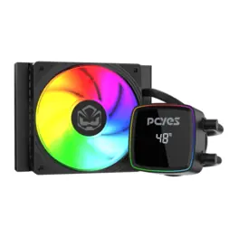 WaterCooler PCYES Duley Black Vulcan, ARGB, 120mm, Intel/AMD, TDP 200W, Display de Temperatura, Preto - WCDLY120