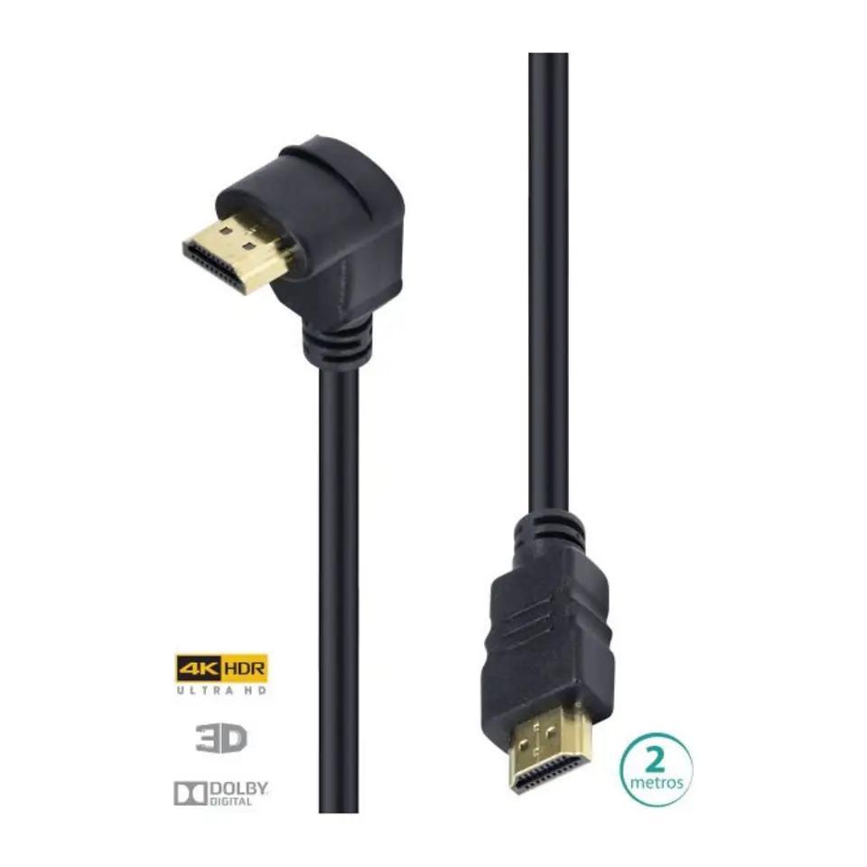 Cabo HDMI 2m v2.0 TV 3D/ULTRA HD 4K (Plug 90 Graus) - Vinik