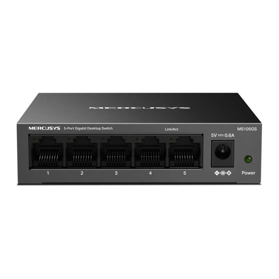 Switch Mercusys MS105GS 5 Portas Gigabit de Mesa Não Gerenciável Plug and Play - MS105GS