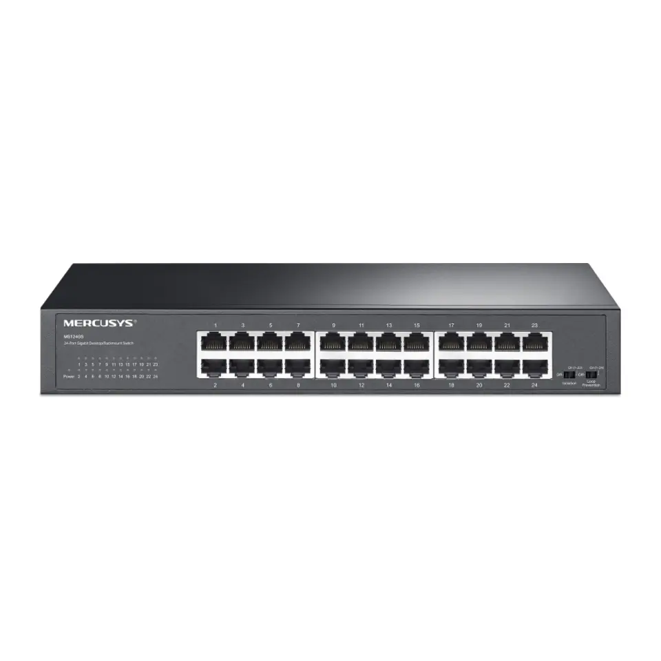 Switch Mercusys MS124GS 24 Portas Gigabit de Mesa ou Rack Não Gerenciável - MS124GS