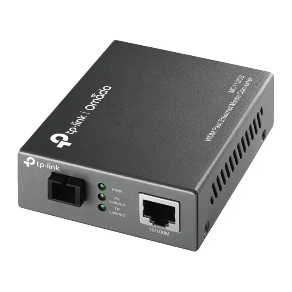 Conversor de Mídia TP-Link Omada MC112CS Fast Ethernet WDM Monomodo SC 20 km Tx 1310 nm Rx 1550 nm - MC112CS