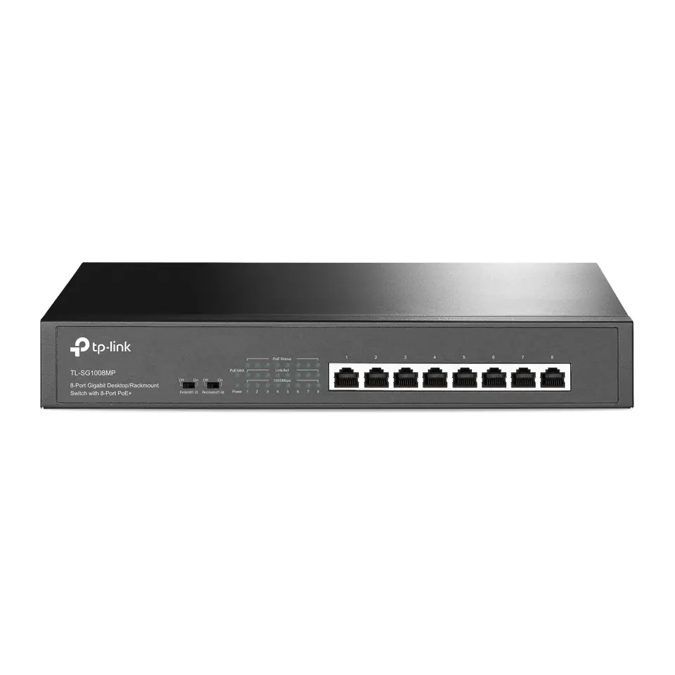 Switch TP-Link Omada TL-SG1008MP 8 Portas Gigabit PoE+ 153W de Mesa ou Rack - TL-SG1008MP