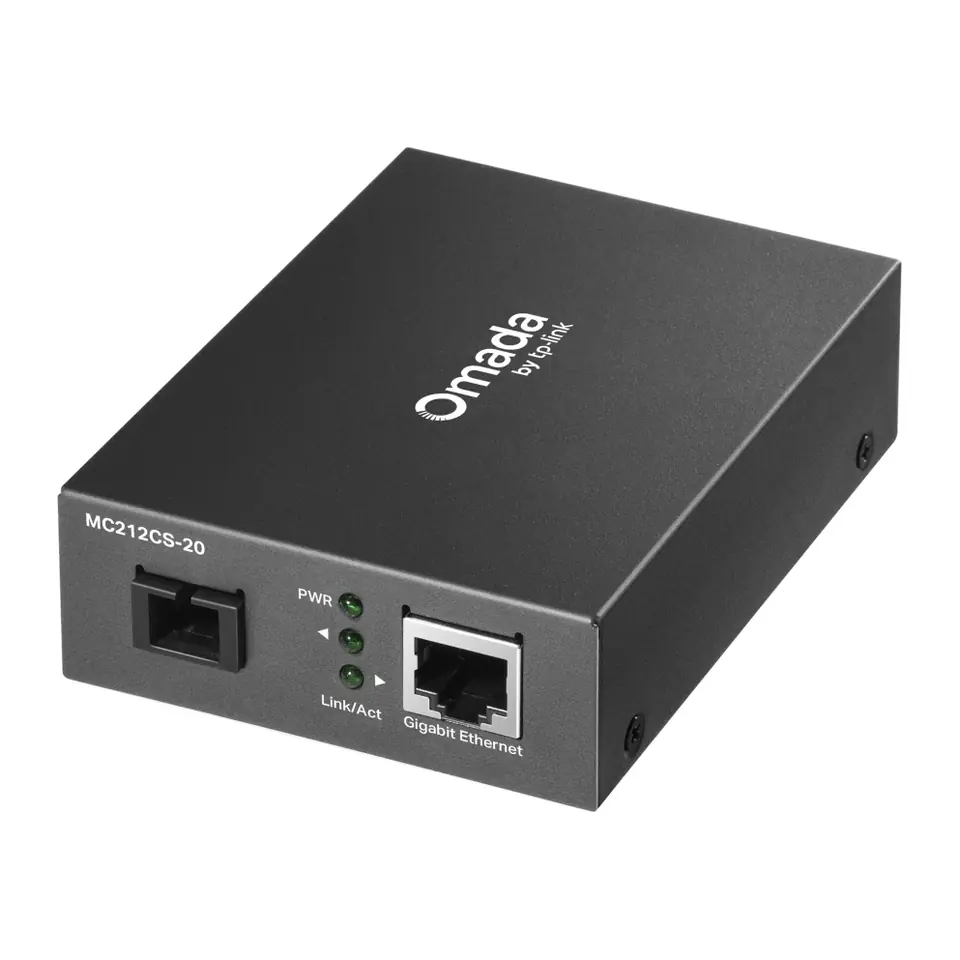 Conversor de Mídia TP-Link Omada MC212CS-20 Gigabit WDM Fibra Única SC Tx 1310 nm Rx 1550 nm - MC212CS-20