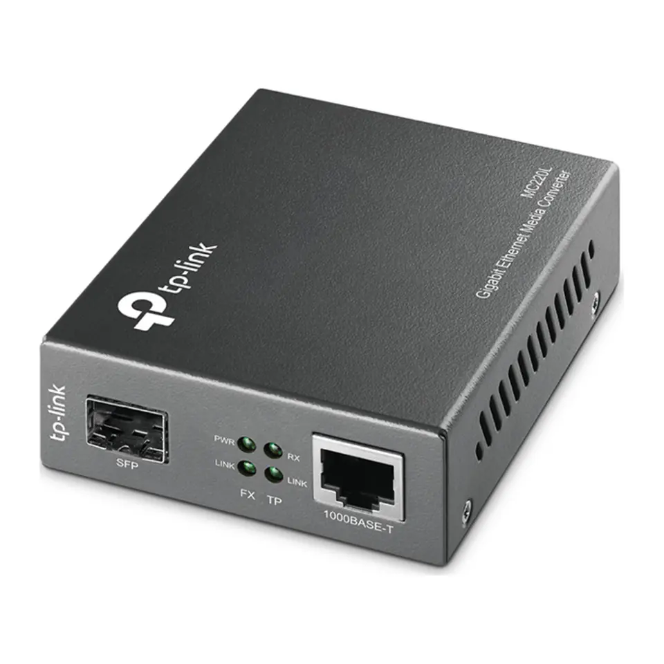 Conversor de Mídia TP-Link Omada MC220L Gigabit com Slot SFP Multimodo ou Monomodo - MC220L