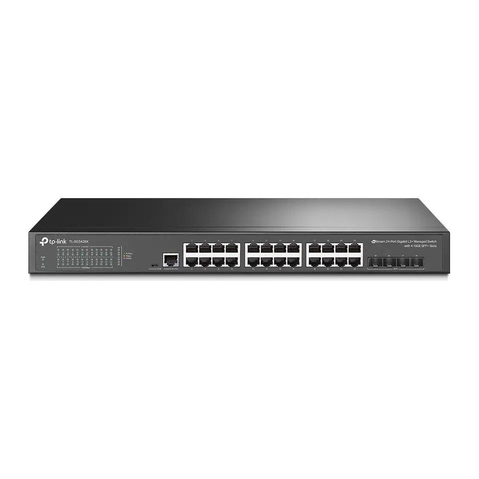 Switch TP-Link Omada TL-SG3428X 28 Portas 24 Gigabit e 4 SFP+ 10G Gerenciável L2+ Rack - TL-SG3428X