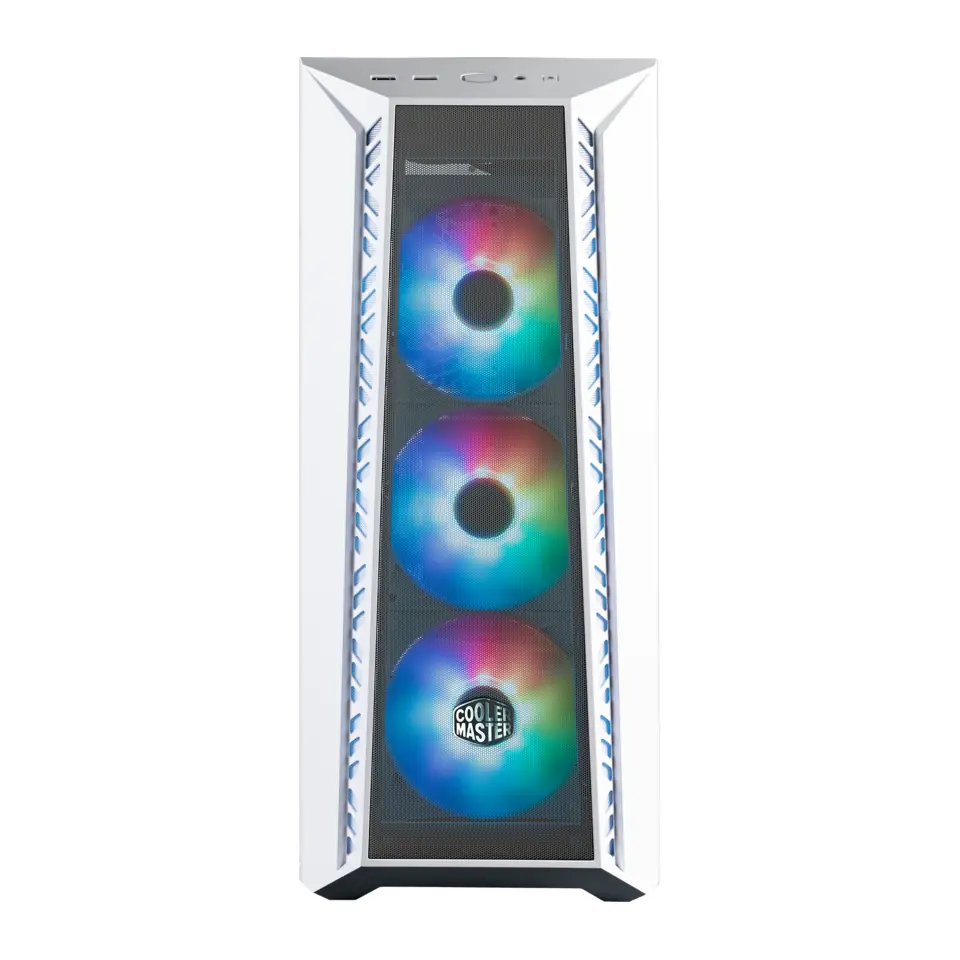 Gabinete Cooler Master MasterBox 520 Mesh, Mid Tower, E-ATX, Lateral em Vidro Temperado, 3 Fans ARGB 120mm, Branco - MB520-WGNN-S00