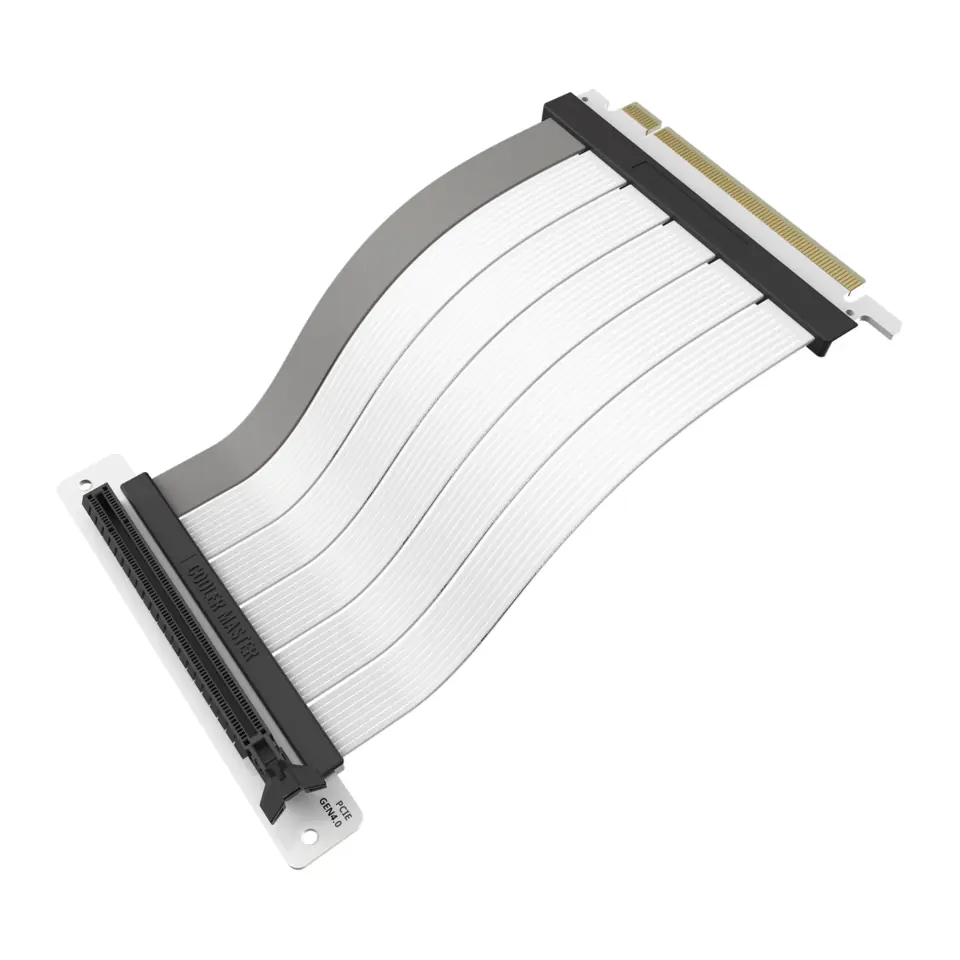 Cabo Riser Cooler Master PCIe 4.0 x16 V2 300mm, Branco - MCA-U002R-WPCI40-300