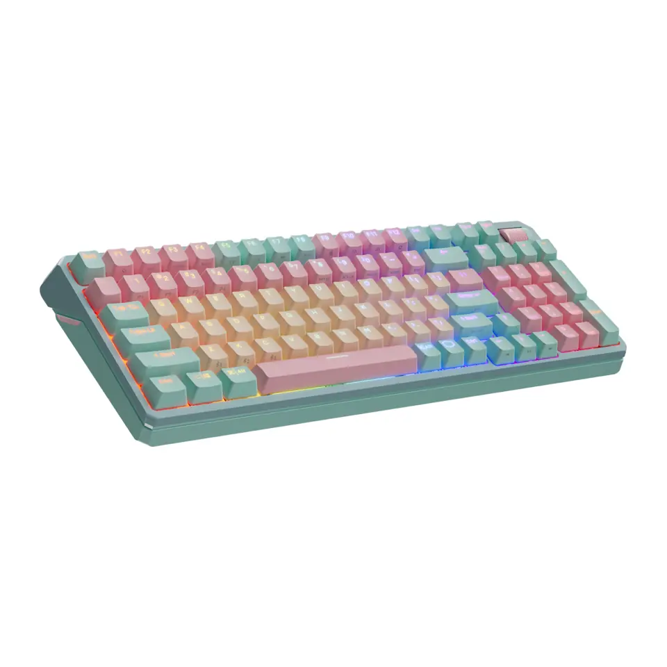Teclado Mecânico Gamer Sem Fio Cooler Master MK770, Kailh Box V2 White, RGB, 95%, Layout US, Macaron - MK-770-MCKW1-US