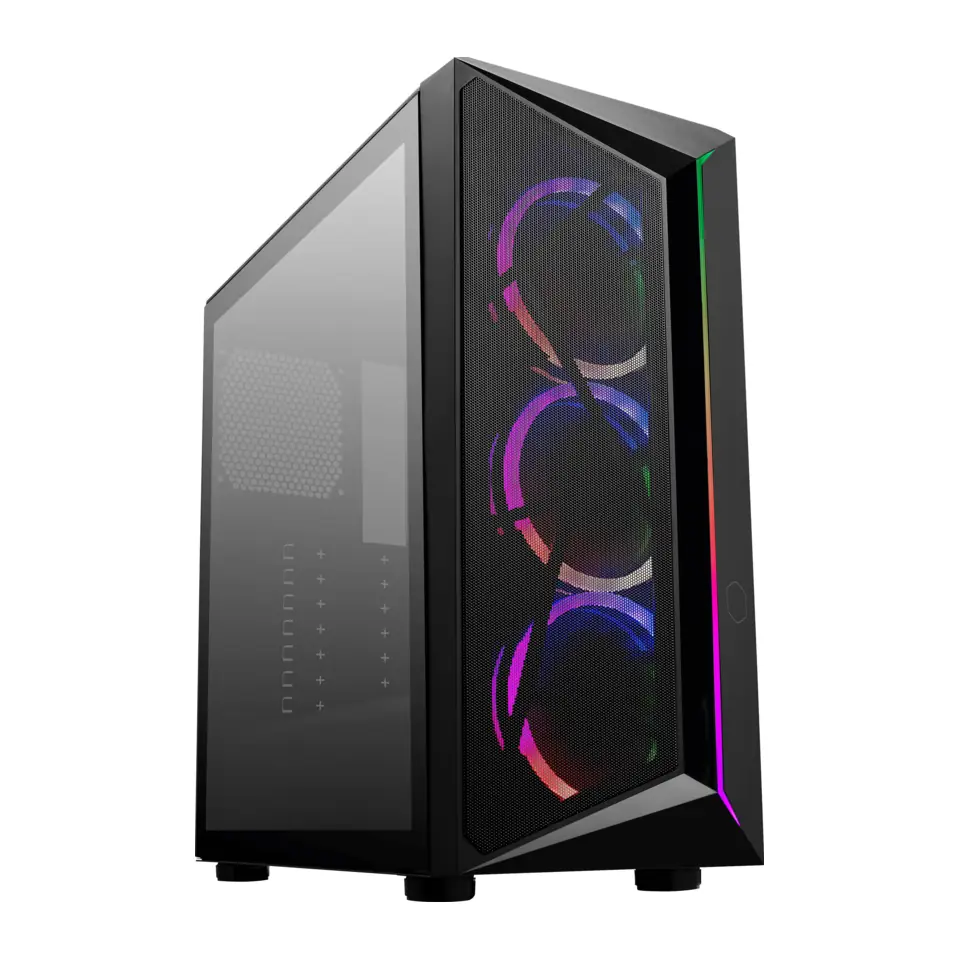 Gabinete Cooler Master CMP 510, Mid Tower, ATX, Lateral em Vidro Temperado, 3 Fans ARGB 120mm, Preto - CP510-KGNN-S00