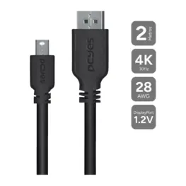 Cabo Conversor Mini Displayport (M) x Displayport 1.2 (M) 2m Preto - PCYes