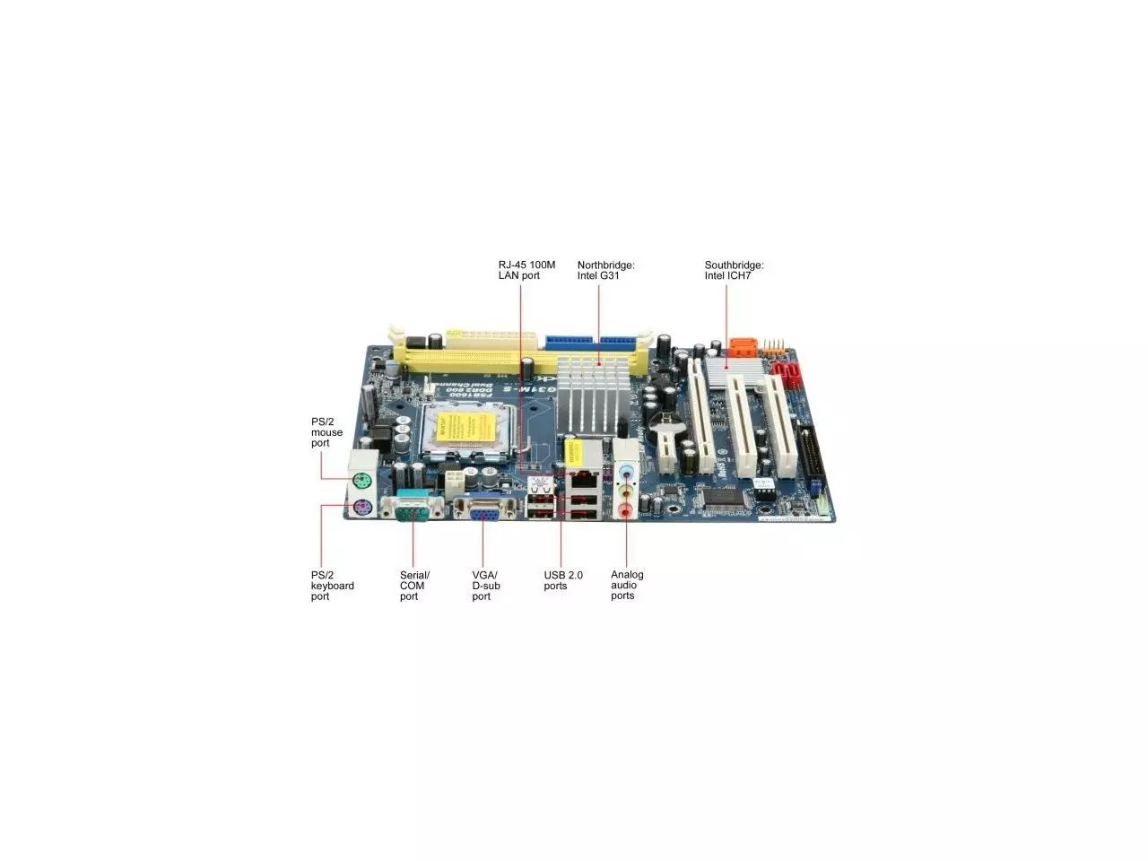 ASRock G31MS (LGA 775) DDR2 Intel G31 — HARDSTORE Informática Loja de Informática e PC Gamer